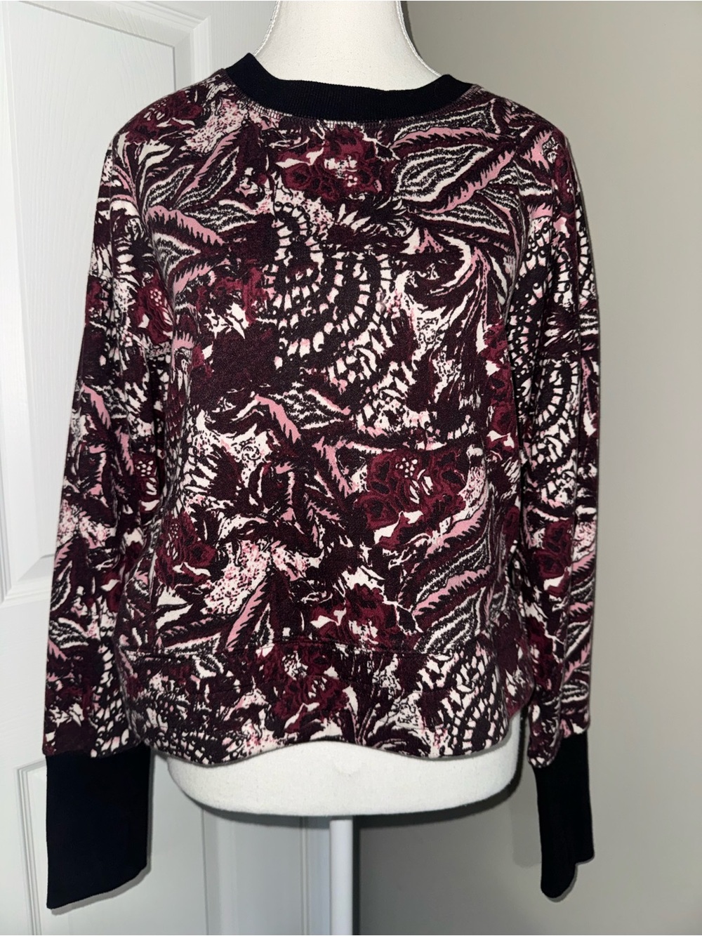 Joie Caleigh Floral Print Crew Neck Sweatshirt Multicolor Size M Casual Fall